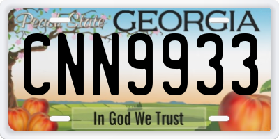 GA license plate CNN9933