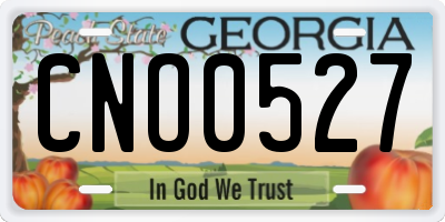 GA license plate CNO0527