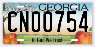 GA license plate CNO0754