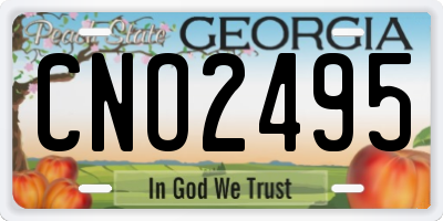 GA license plate CNO2495