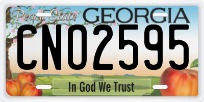 GA license plate CNO2595