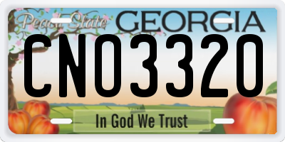 GA license plate CNO3320