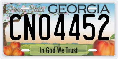 GA license plate CNO4452