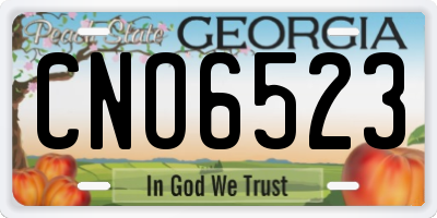 GA license plate CNO6523