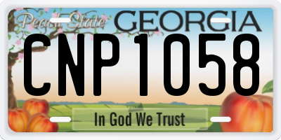 GA license plate CNP1058