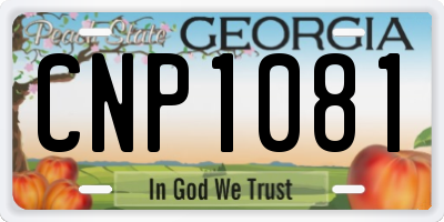 GA license plate CNP1081