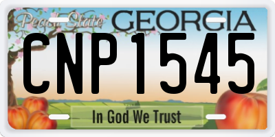 GA license plate CNP1545