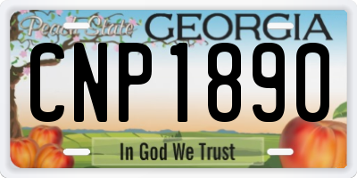 GA license plate CNP1890