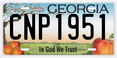 GA license plate CNP1951