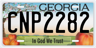 GA license plate CNP2282
