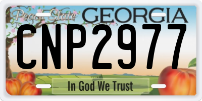 GA license plate CNP2977