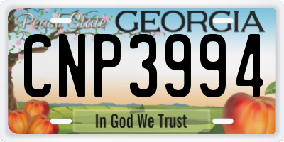 GA license plate CNP3994