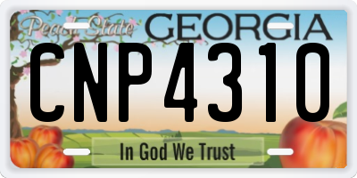 GA license plate CNP4310
