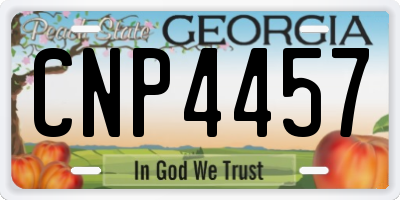 GA license plate CNP4457
