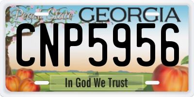 GA license plate CNP5956
