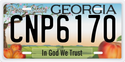 GA license plate CNP6170