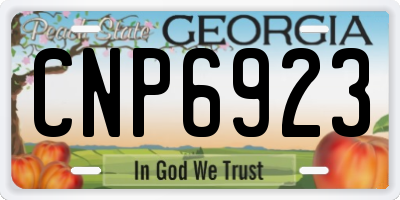 GA license plate CNP6923