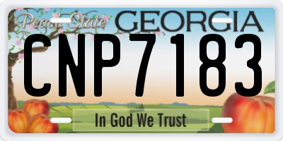 GA license plate CNP7183