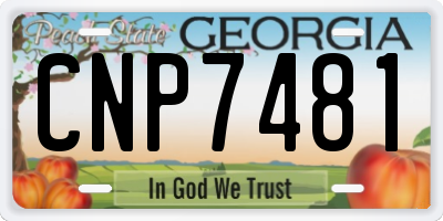 GA license plate CNP7481