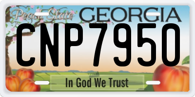 GA license plate CNP7950