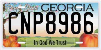 GA license plate CNP8986