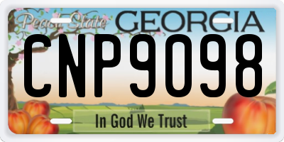 GA license plate CNP9098