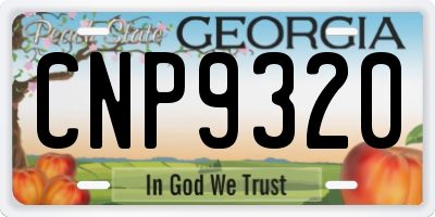 GA license plate CNP9320