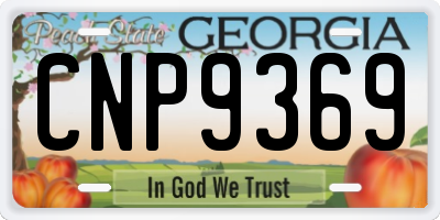 GA license plate CNP9369
