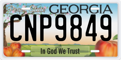 GA license plate CNP9849