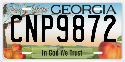 GA license plate CNP9872