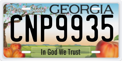 GA license plate CNP9935