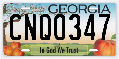 GA license plate CNQ0347
