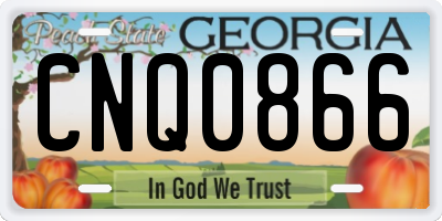GA license plate CNQ0866