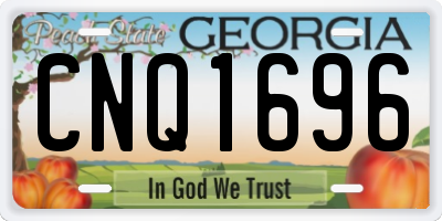 GA license plate CNQ1696