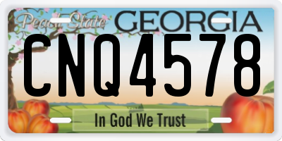 GA license plate CNQ4578