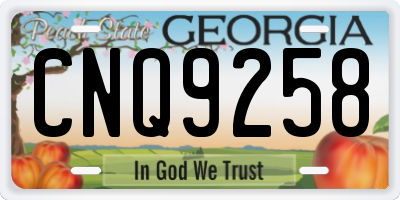 GA license plate CNQ9258