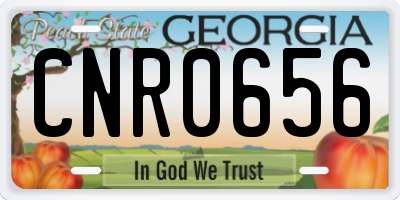 GA license plate CNR0656