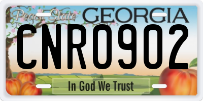 GA license plate CNR0902