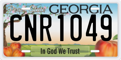 GA license plate CNR1049