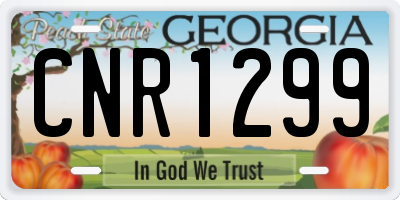 GA license plate CNR1299
