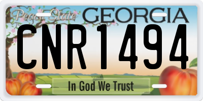 GA license plate CNR1494