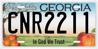 GA license plate CNR2211
