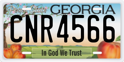 GA license plate CNR4566