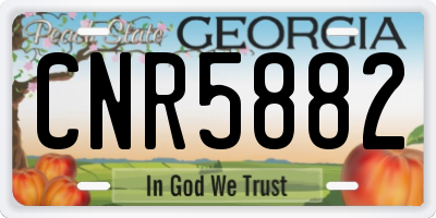 GA license plate CNR5882