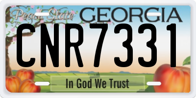 GA license plate CNR7331
