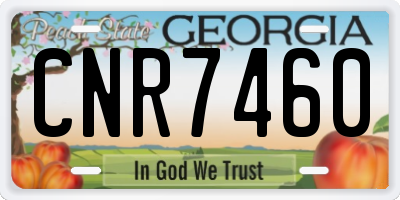 GA license plate CNR7460