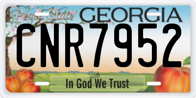 GA license plate CNR7952