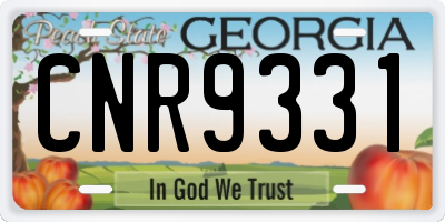 GA license plate CNR9331