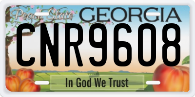 GA license plate CNR9608