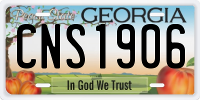 GA license plate CNS1906